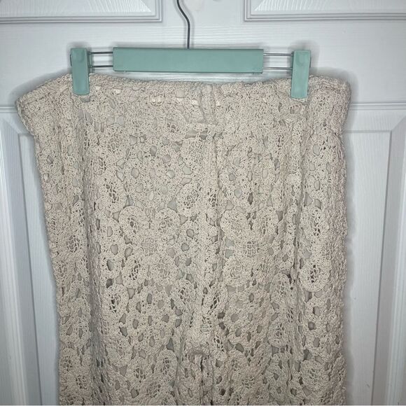 Solitaire SOLITAIRE Crochet Lace Pants Ankle Beige Natural Plus 1X NWT - Picture 7 of 12